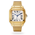 Santos de Cartier Medium Model Watch - 35mm, 18K Yellow Gold, Silver Dial