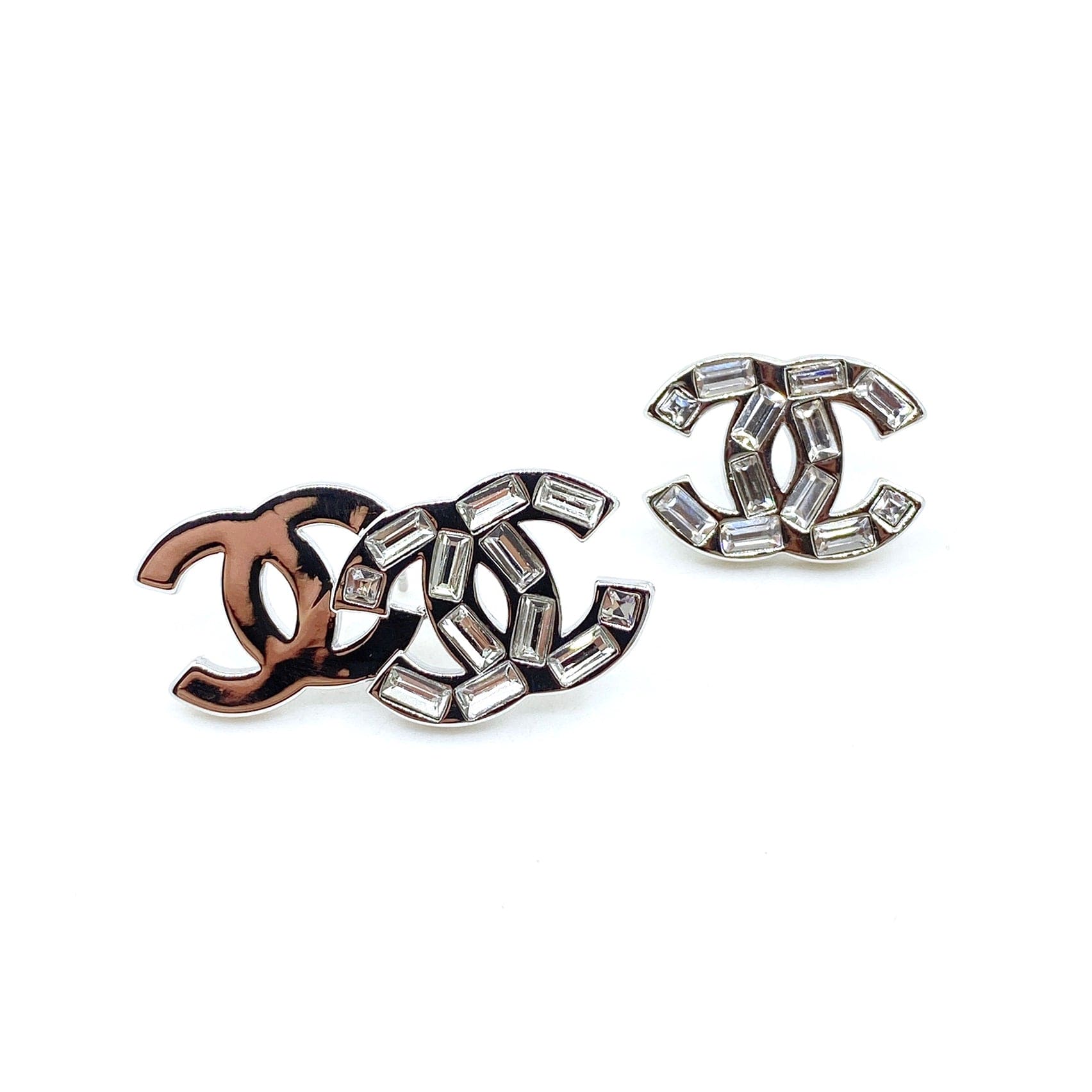 18K  Chanel Crystal Earrings