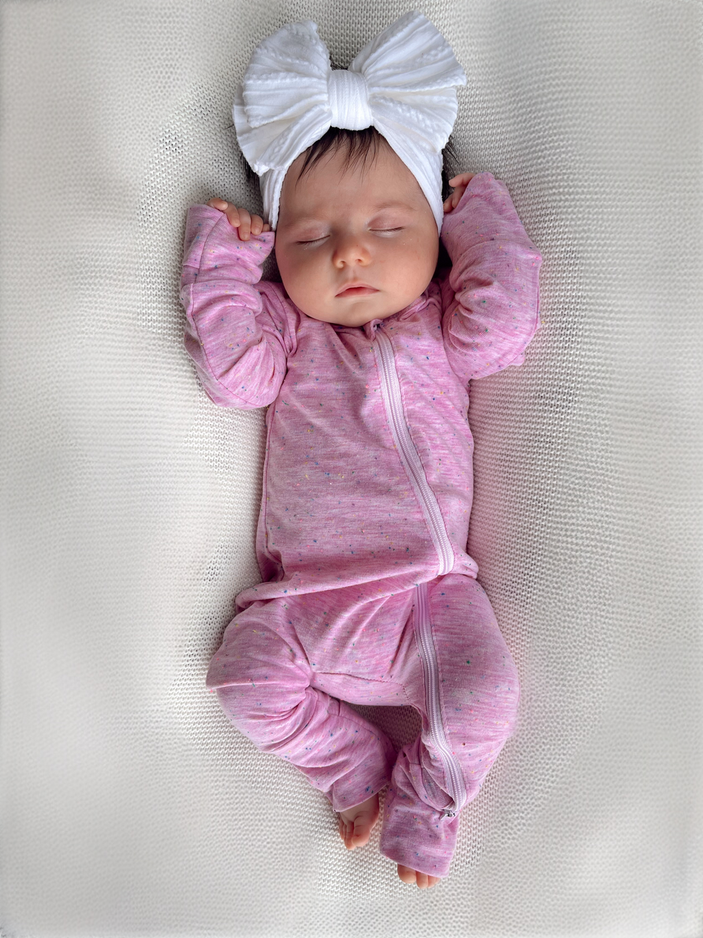 Pink Speckle / 2-Way Zip Romper