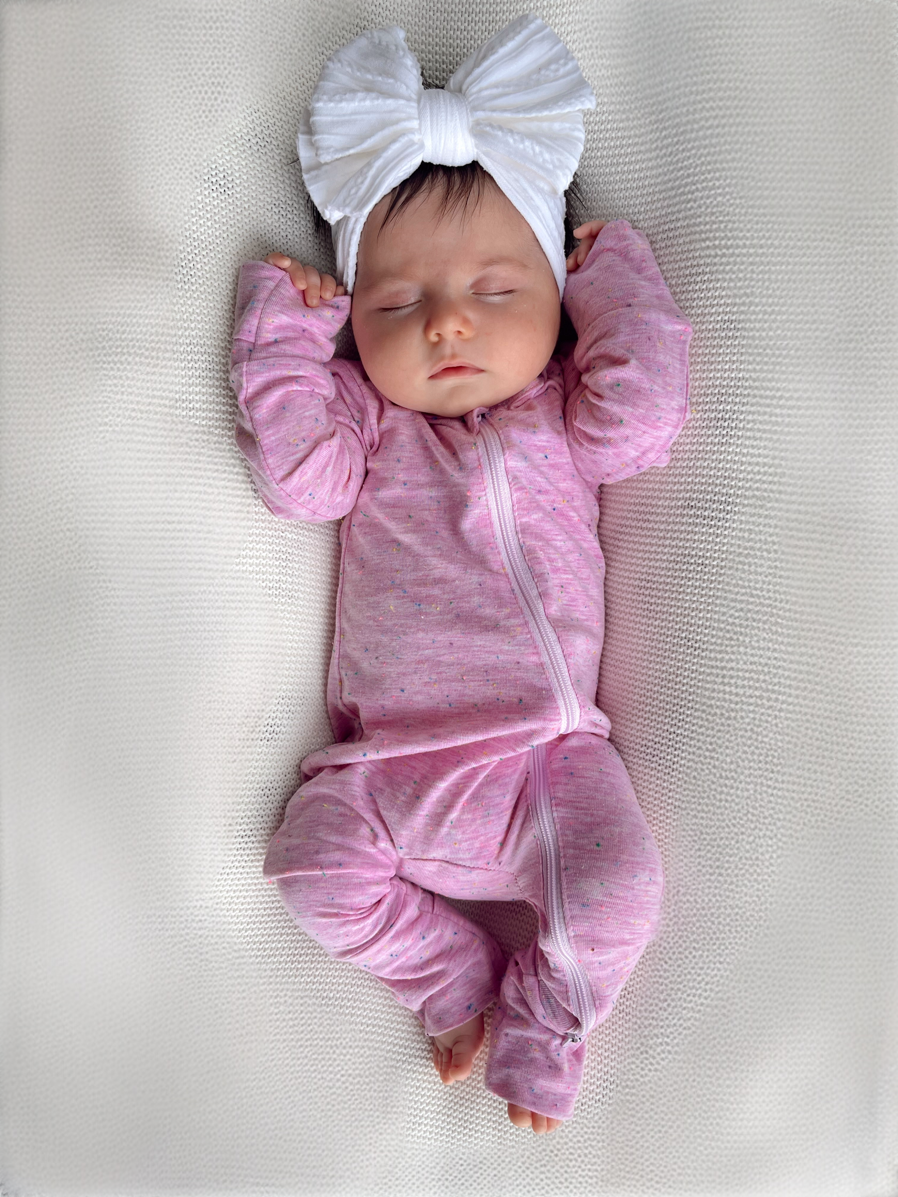 Pink Speckle / 2-Way Zip Romper