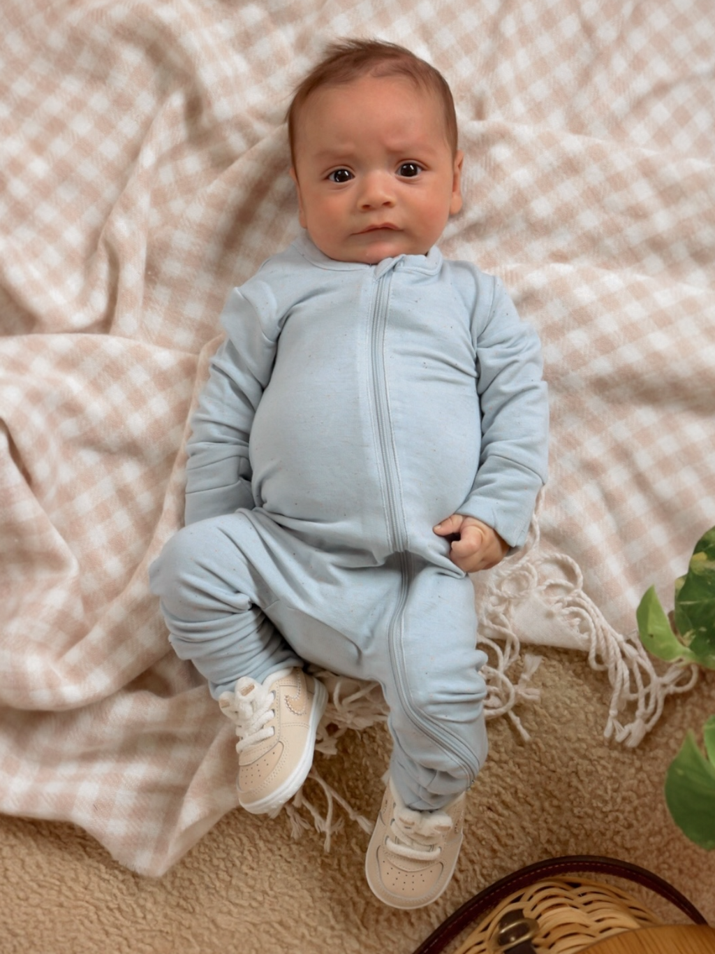 Glacier Speckle / 2-Way Zip Romper