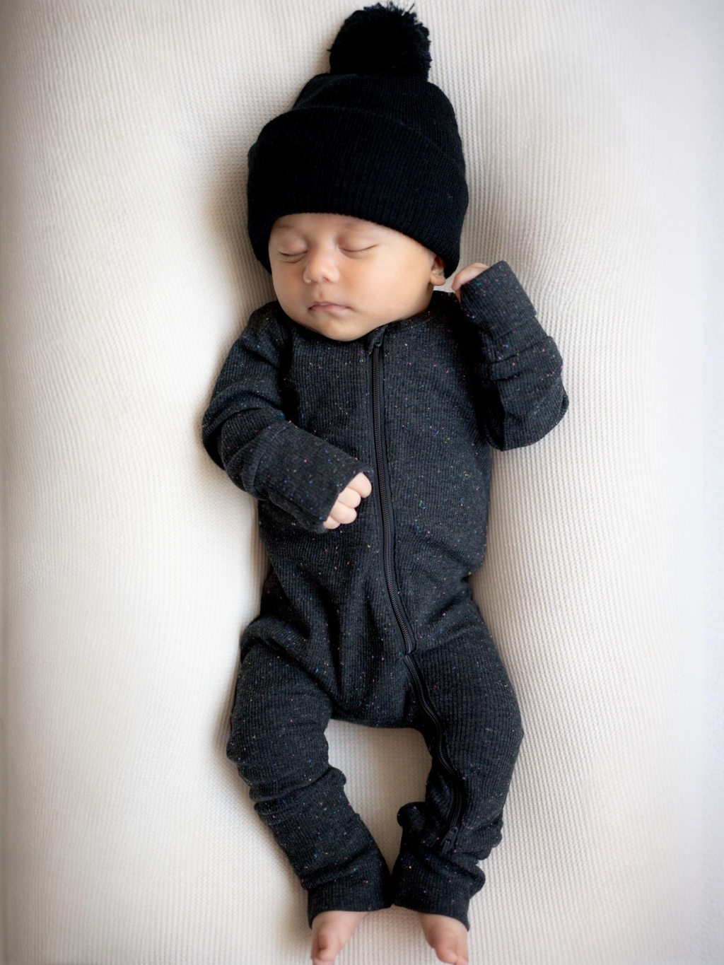 Charcoal Speckle / 2-Way Zip Romper