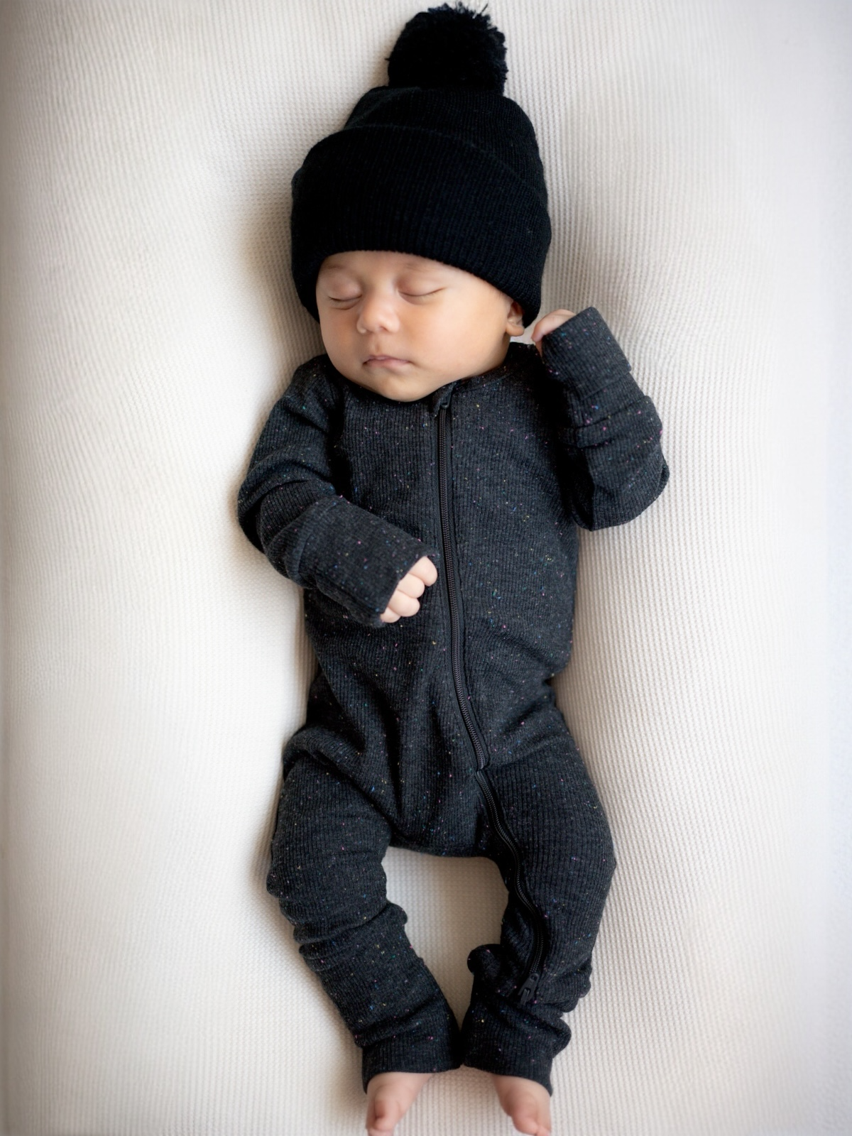 Charcoal Speckle / 2-Way Zip Romper