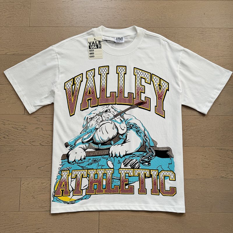 VALE USA Athletic Rhinestone Graphic T-Shirt — front