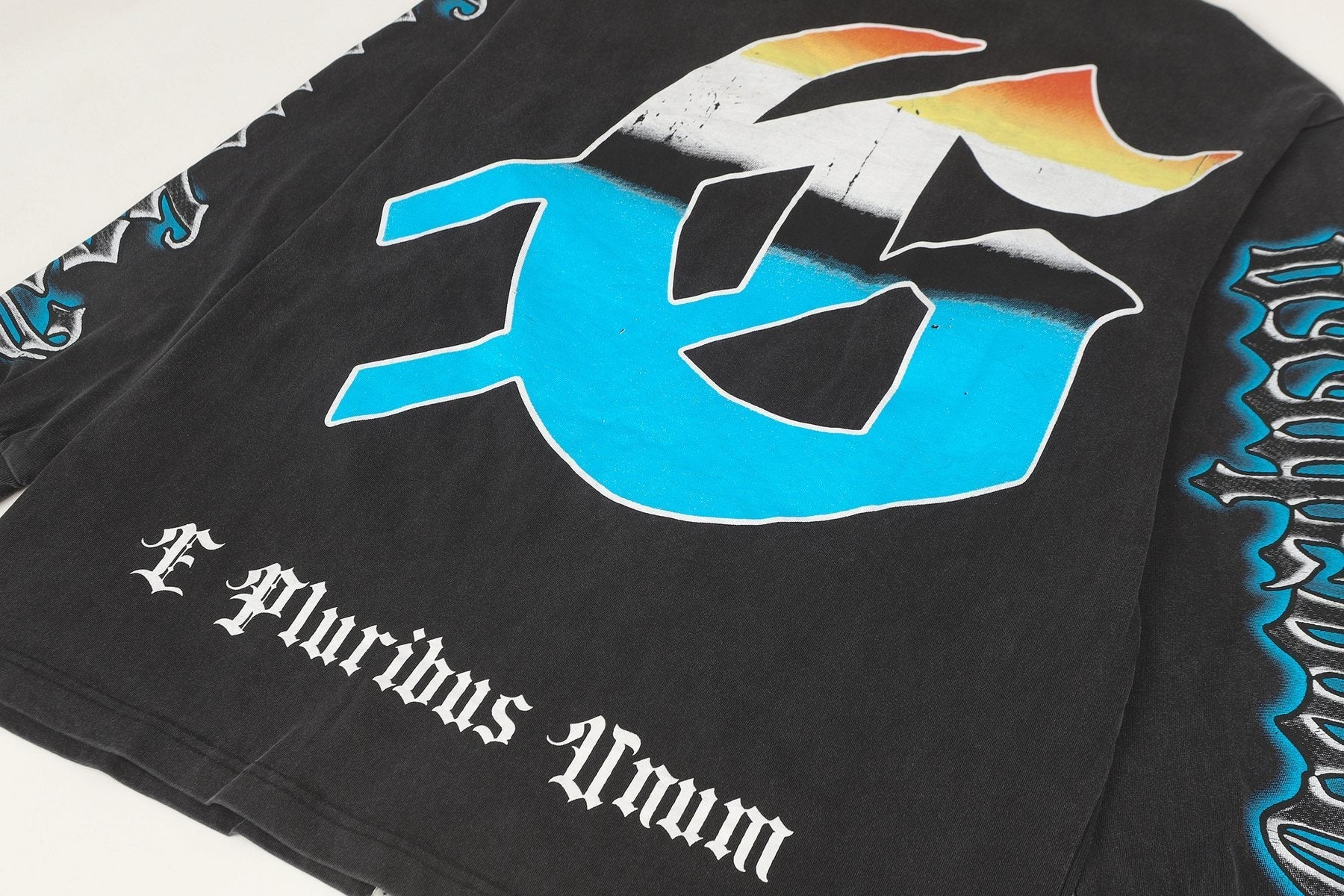 Godspeed Washed Black Graphic Long-Sleeve T-Shirt — detail