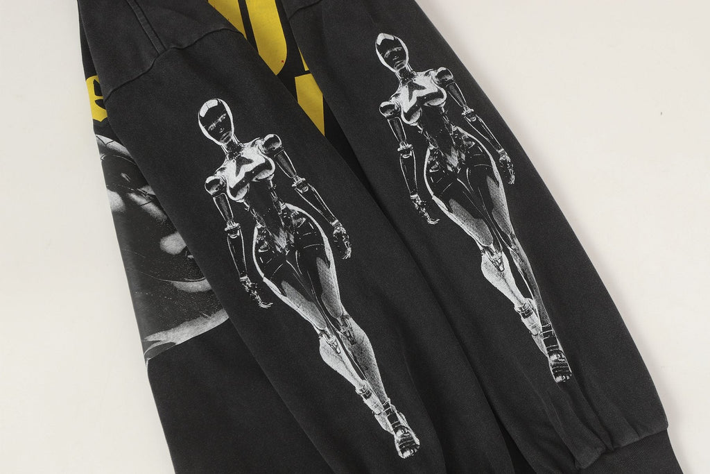 Godspeed Washed Black Rock Graphic Long-Sleeve T-Shirt — detail
