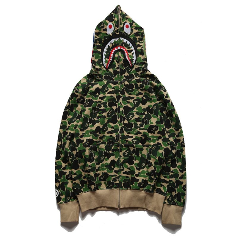BAPE WGM Shark Camo Full-Zip Hoodie — front