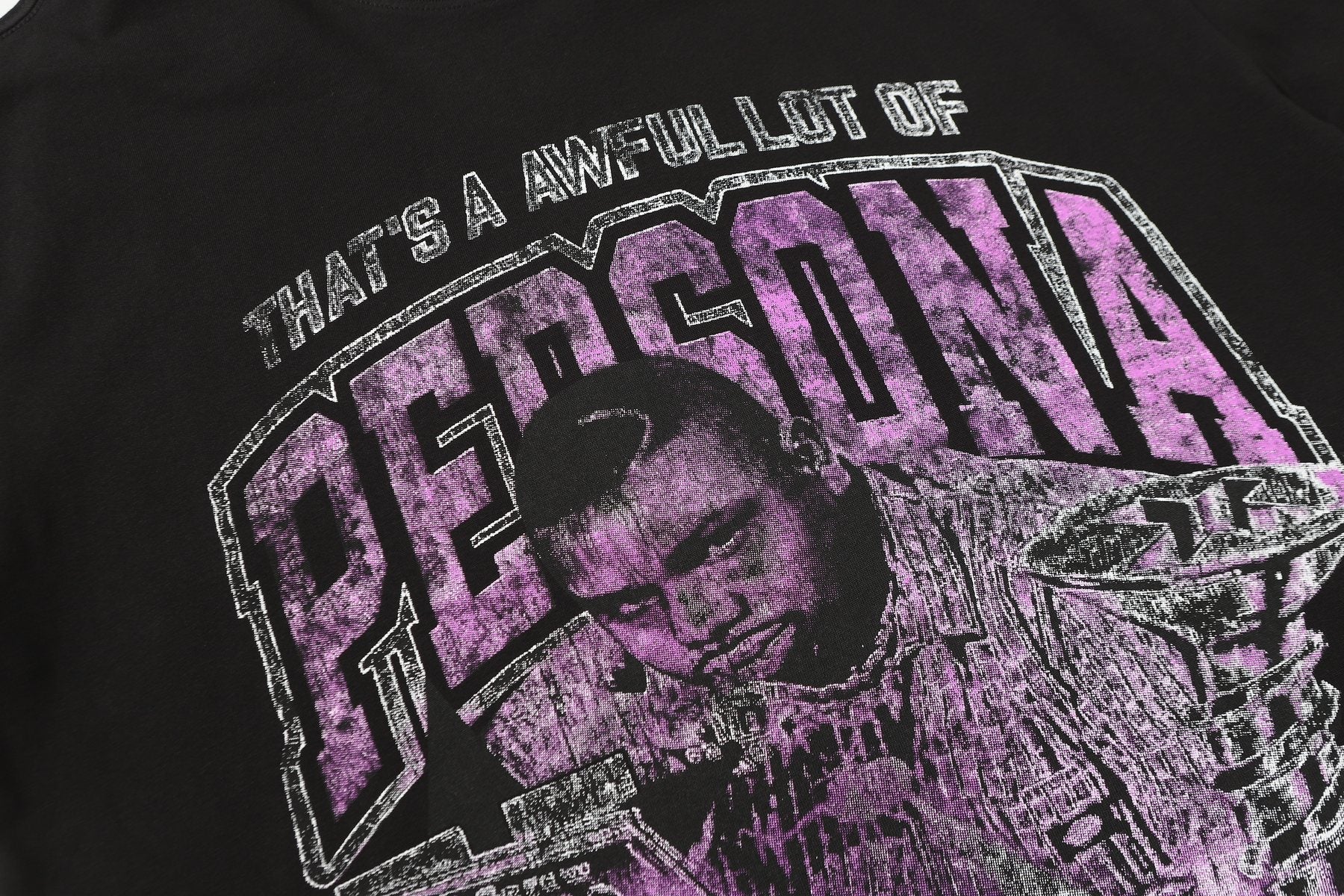 THAT'S A AWFUL LOT OF COUGH SYRUP Black Graphic Short-Sleeve T-Shirt — detail