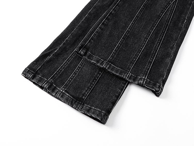 Purple Brand Black Washed Flare Jeans — detail