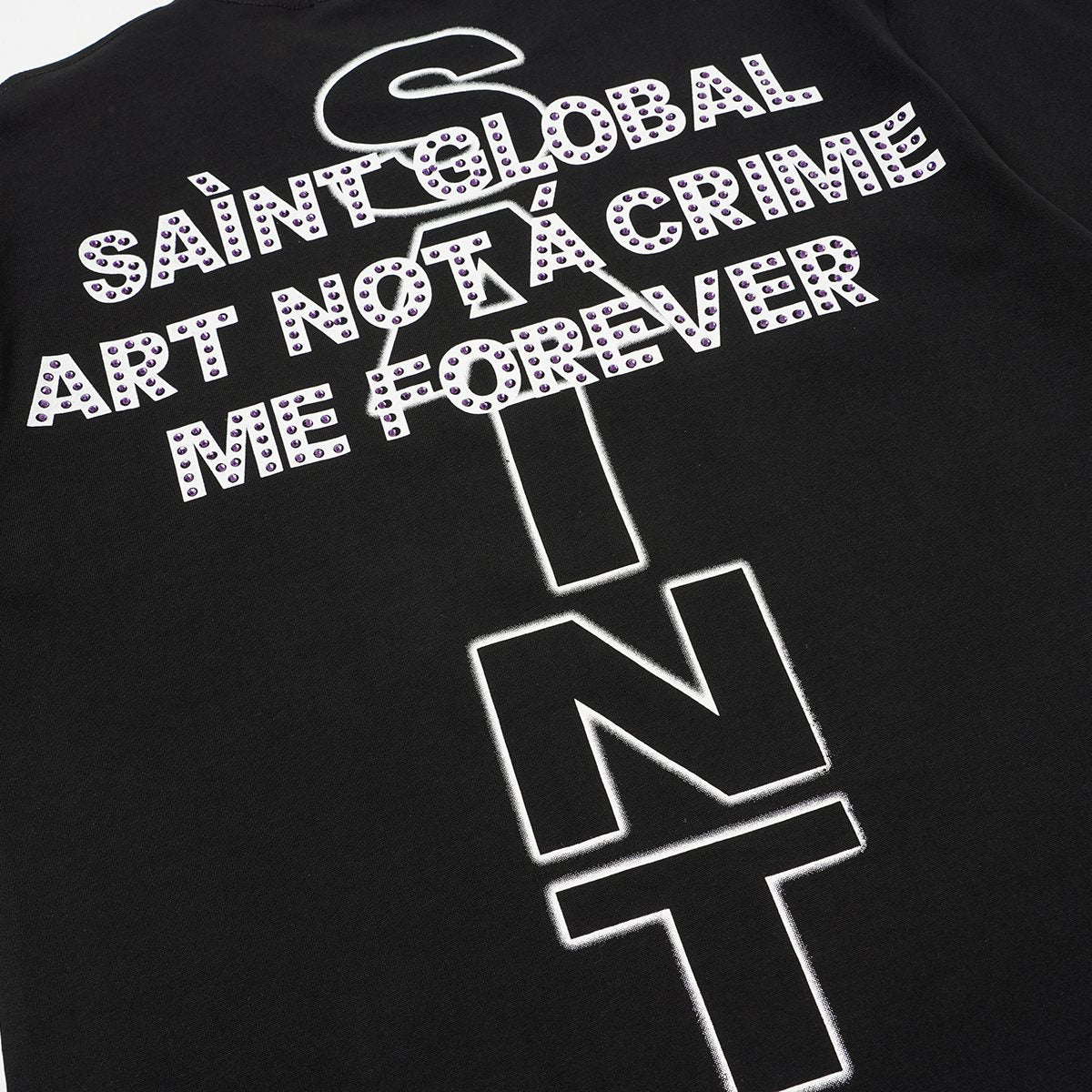 SAINT Rhinestone Graphic Short-Sleeve T-Shirt — detail