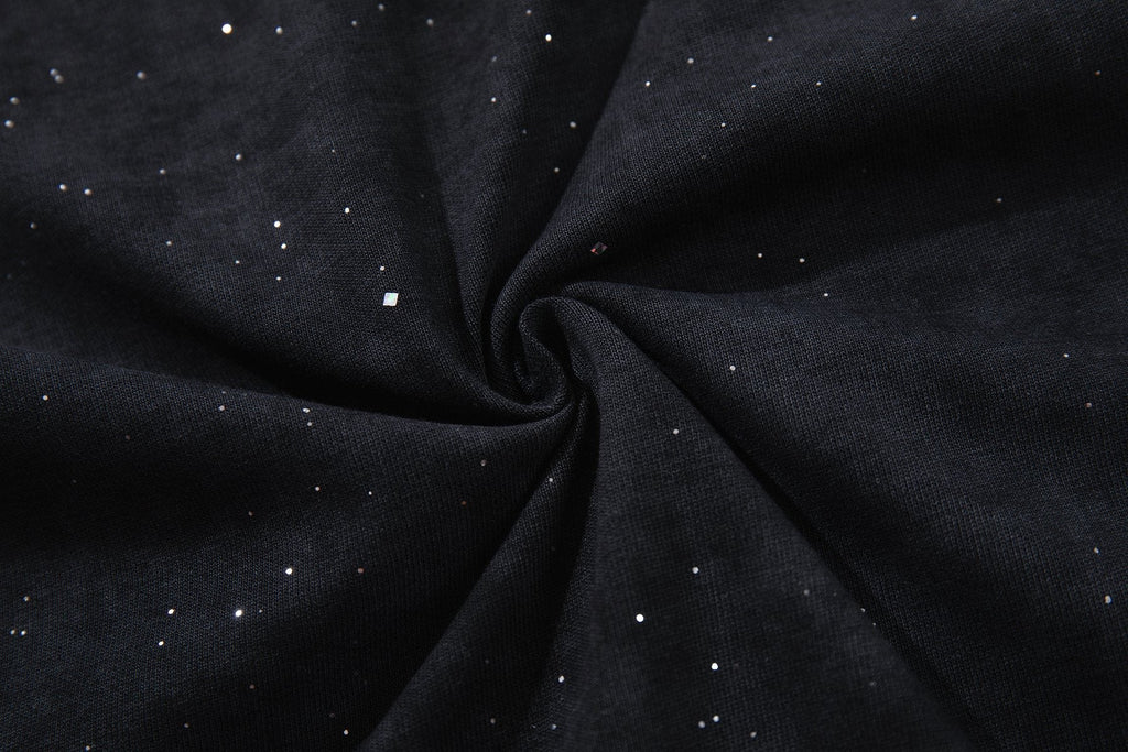 BKYS Revival Rhinestone Portrait Graphic T-Shirt — fabric_closeup
