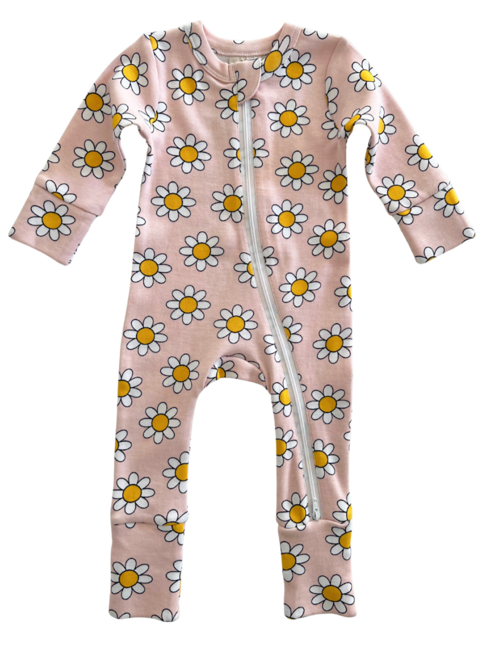 Daisy Pop Taffy / Organic 2-Way Zip Romper