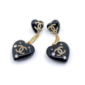 18K  Chanel Heart Pendant Earrings