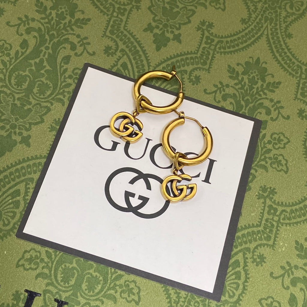 18K Double Gucci Hollow Earrings