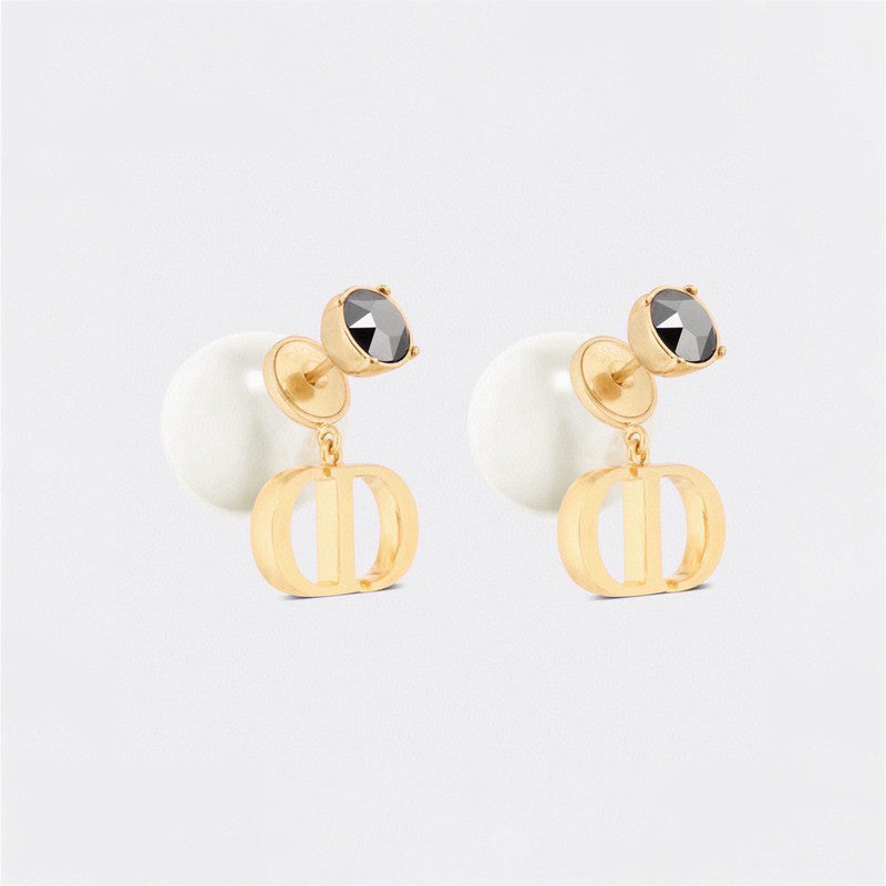 18K Dior Tribales Black Crystal Earrings
