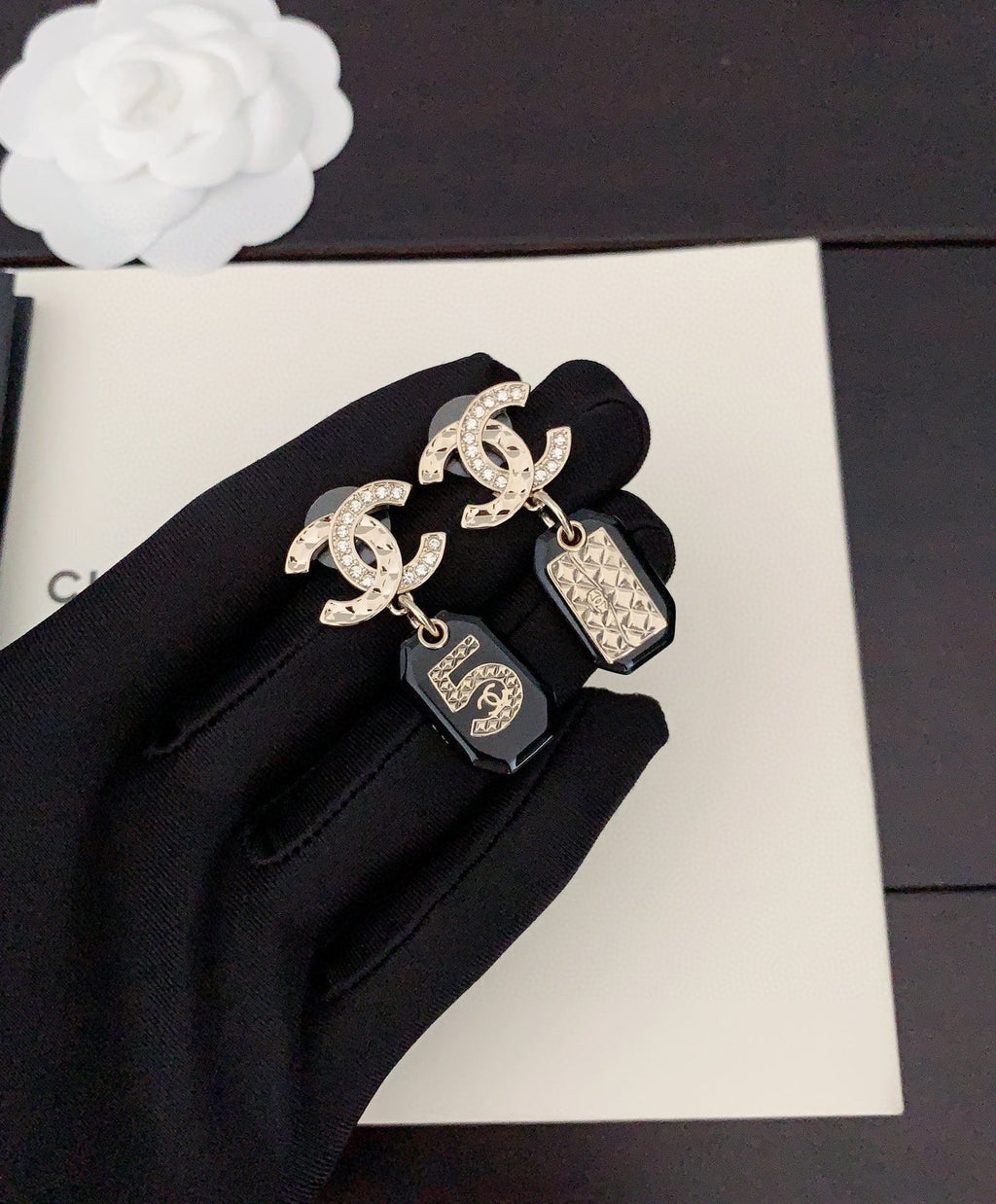 18K  Chanel No.5 Perfume Bottle Earrings