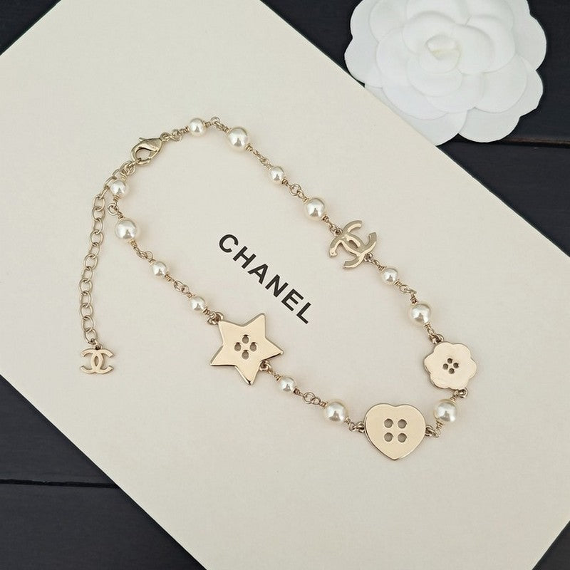 18K  Chanel Pearl Star Necklace