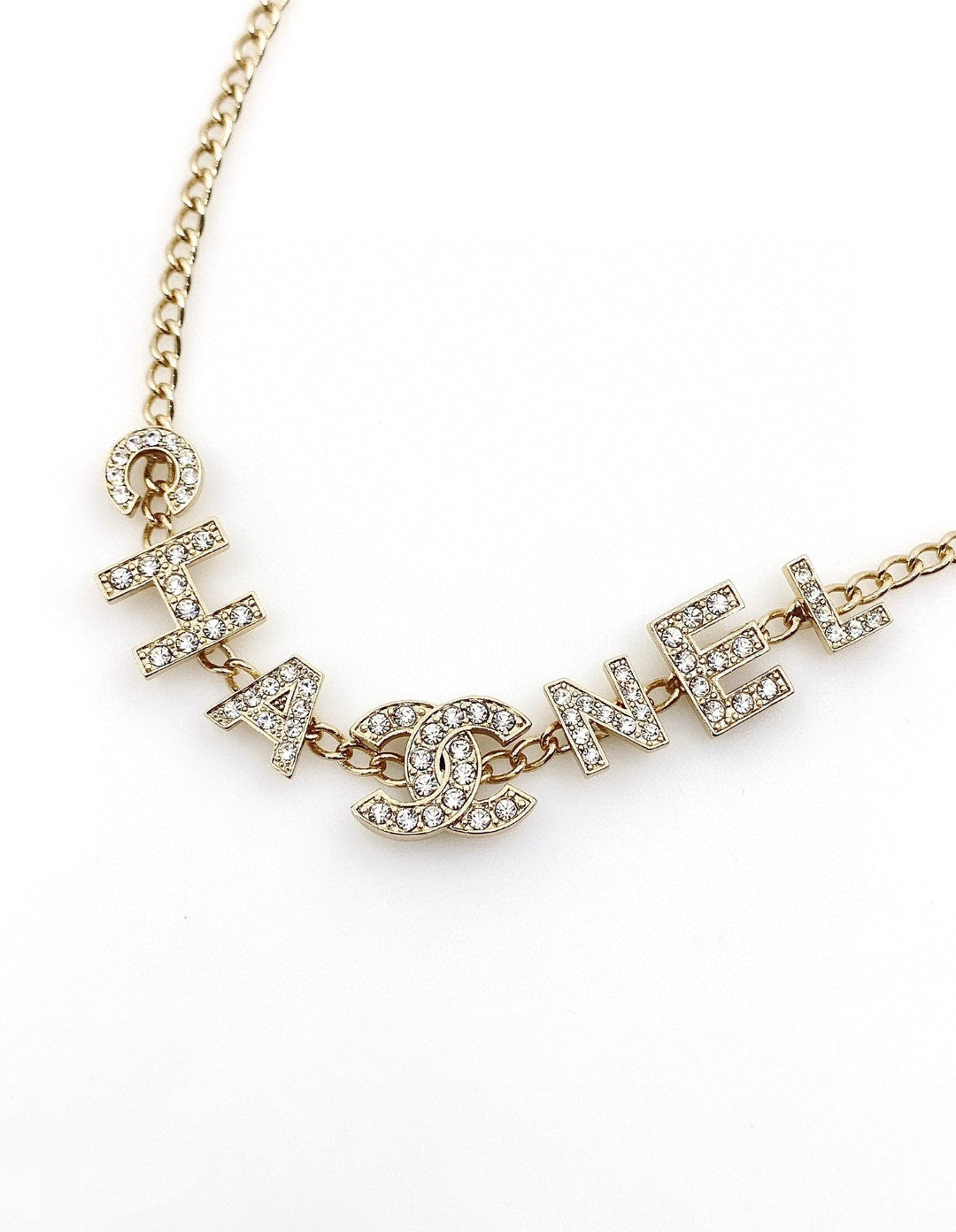18K  Chanel Script Diamonds Necklace