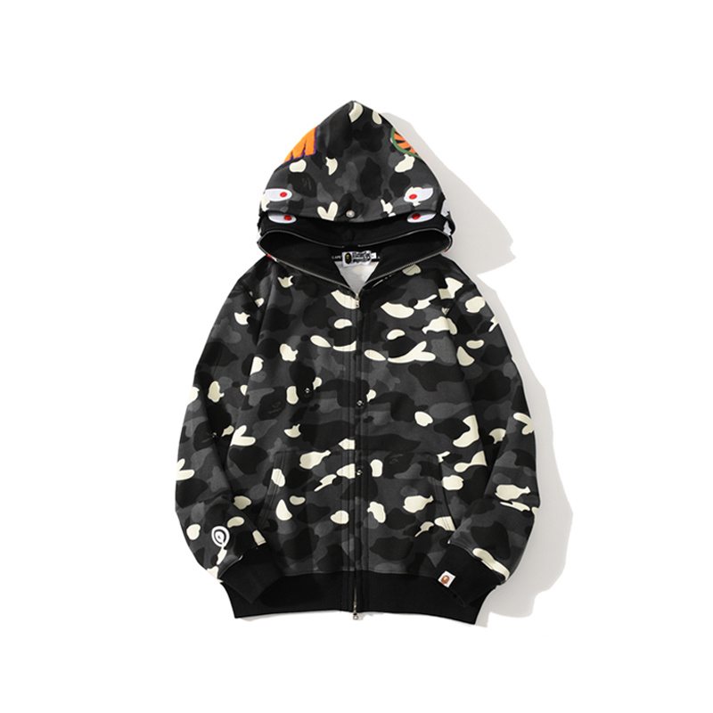 BAPE Shark Camo Full-Zip Hoodie — front