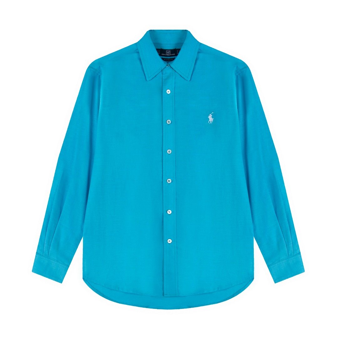 Test2-Ralph Lauren Embroidered Cotton-Blend Slub Linen Long-Sleeve Shirt — front